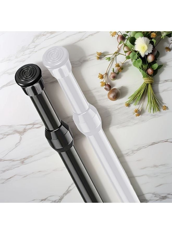 Black Adjustable Tension Curtain Rod Telescopic Pole 80 150cm For Window Door Wardrobe - Image 1